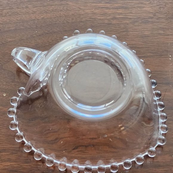 Imperial Glass Candlewick Handled Heart Shaped Bowl 5" bubble edge dish vintage - Picture 6 of 11